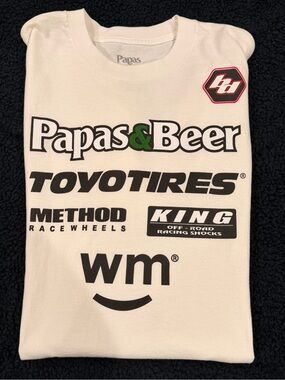 Papas&Beer Logo Short-Sleeve Tee - White